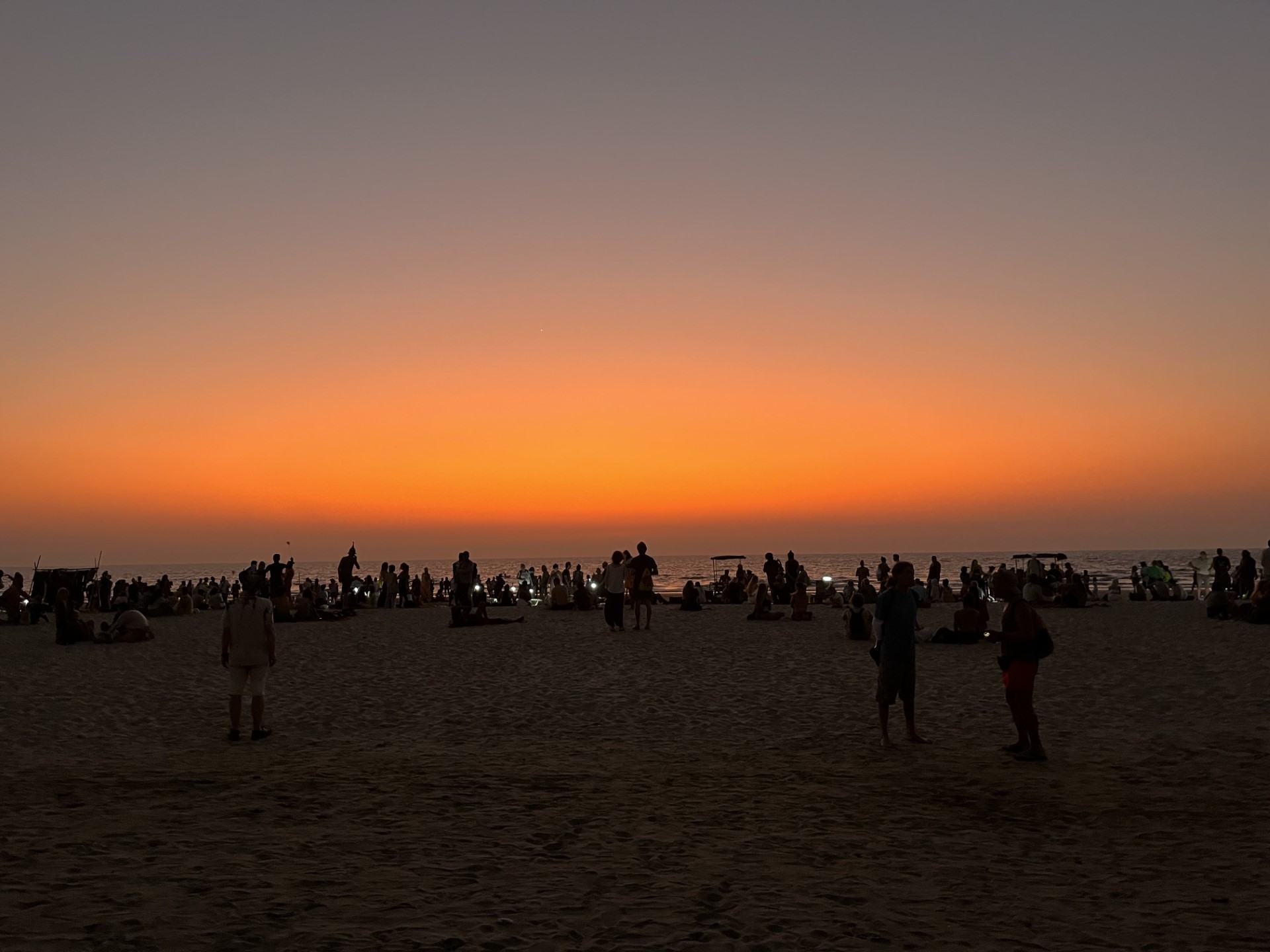 a sunset over the beach
